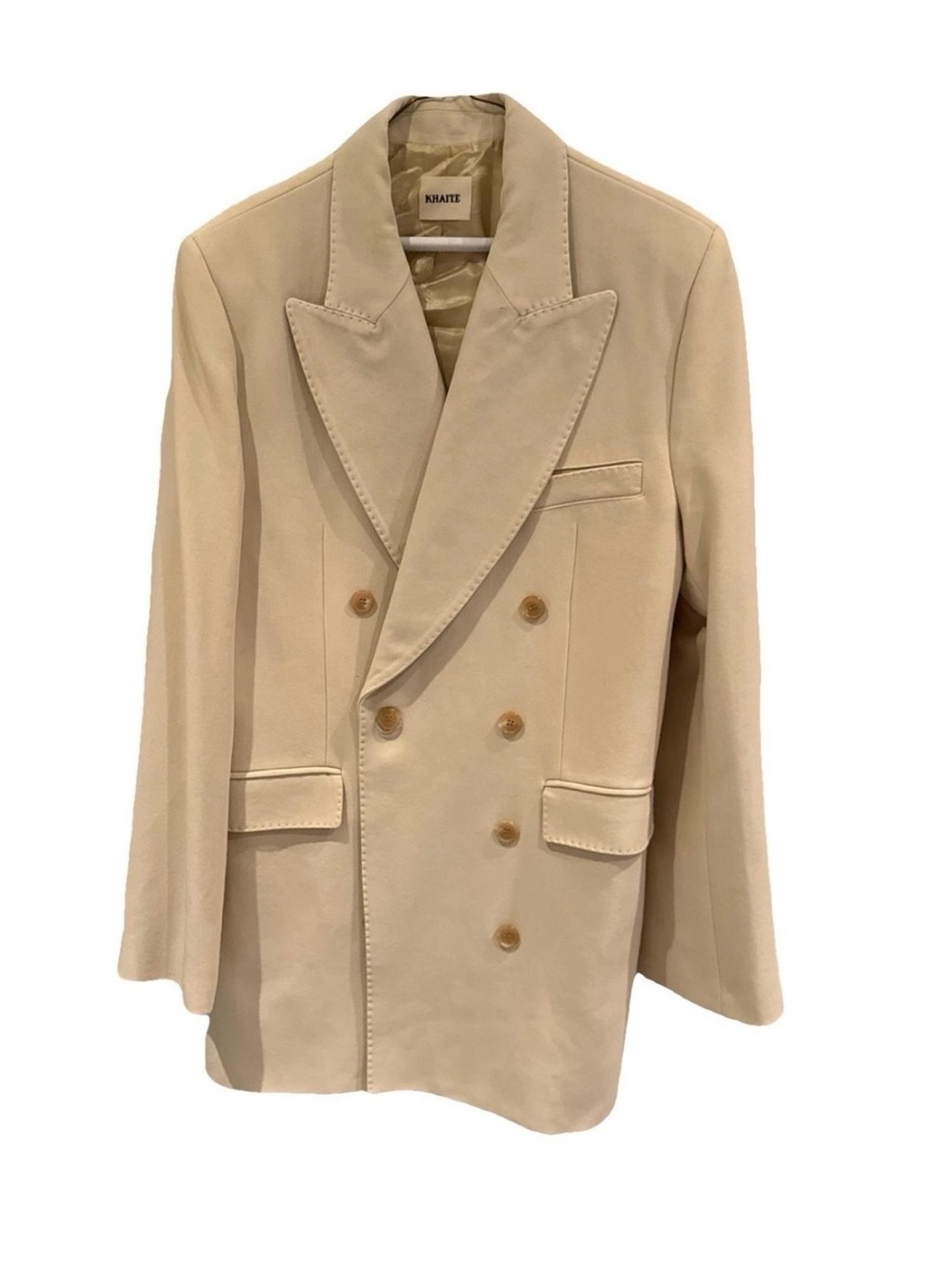 Khaite Balton Double-Breasted Cream Blazer